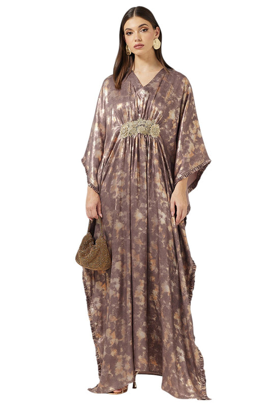 Embroidered Front Lace Kaftan