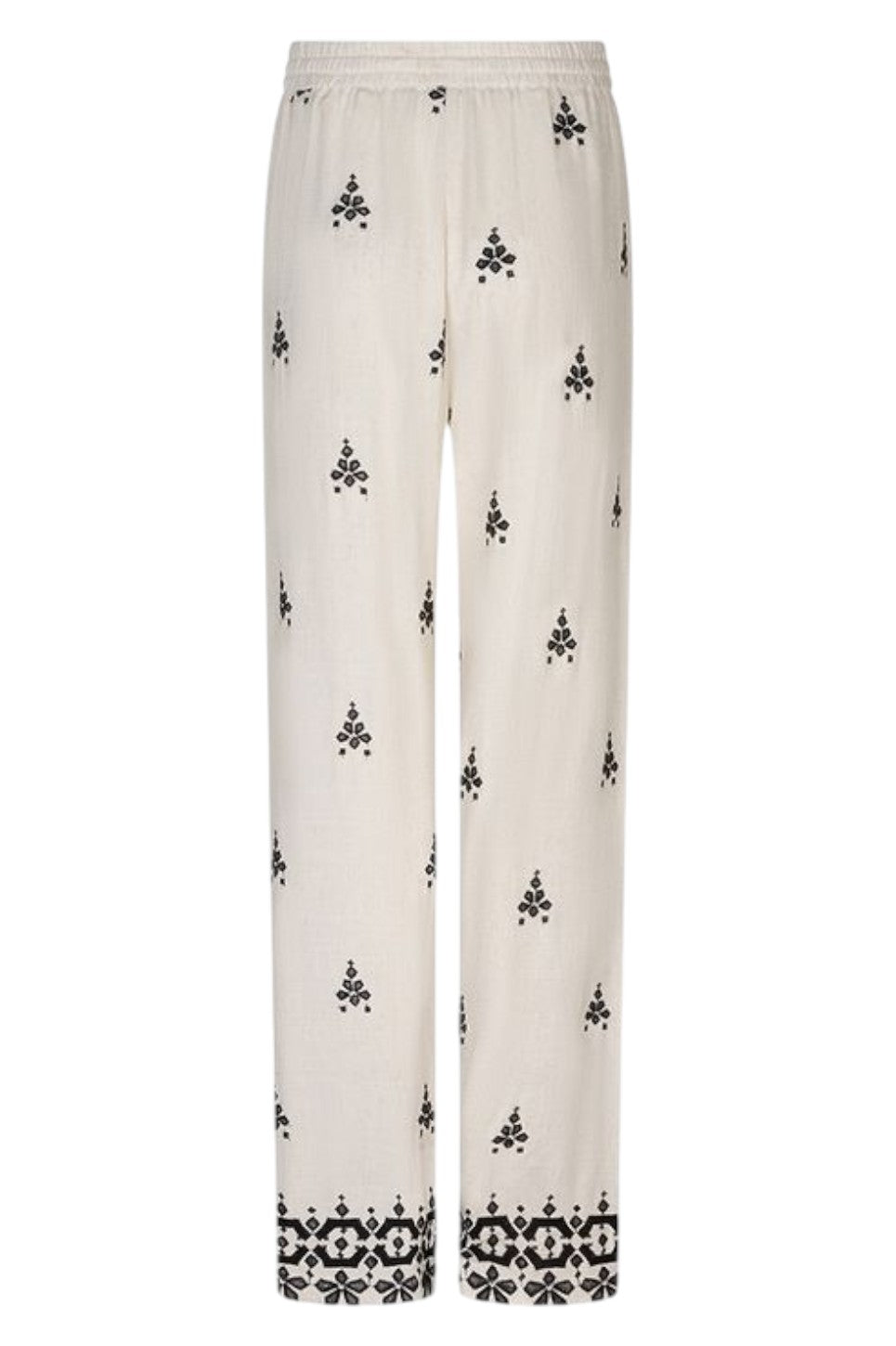 EsQualo Trousers Embroidery Natural