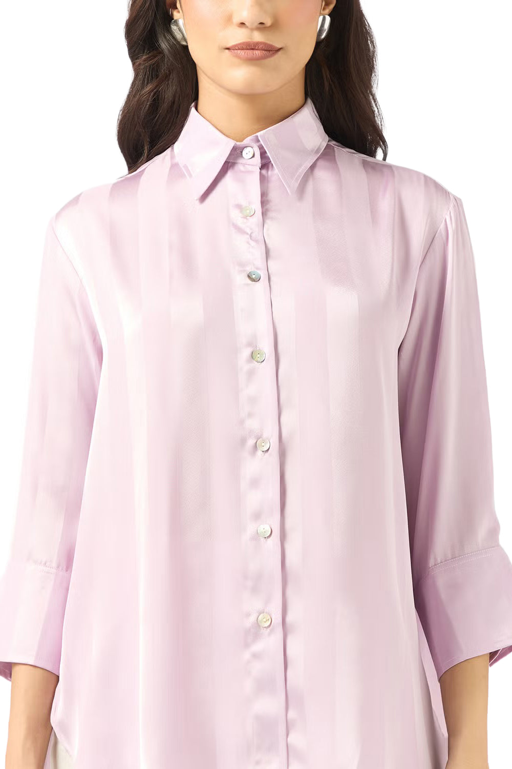Satin Classic Button Down Shirt