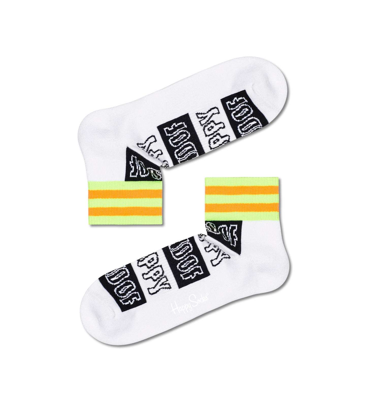 Happy Stripe 1/4 Crew Sock