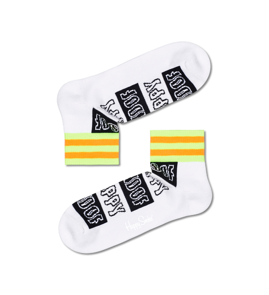 Happy Stripe 1/4 Crew Sock