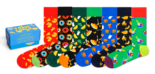 7-Pack 7 Days of Food Socks Gift Set