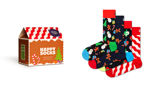 4-Pack Gingerbread House Socks Gift Set