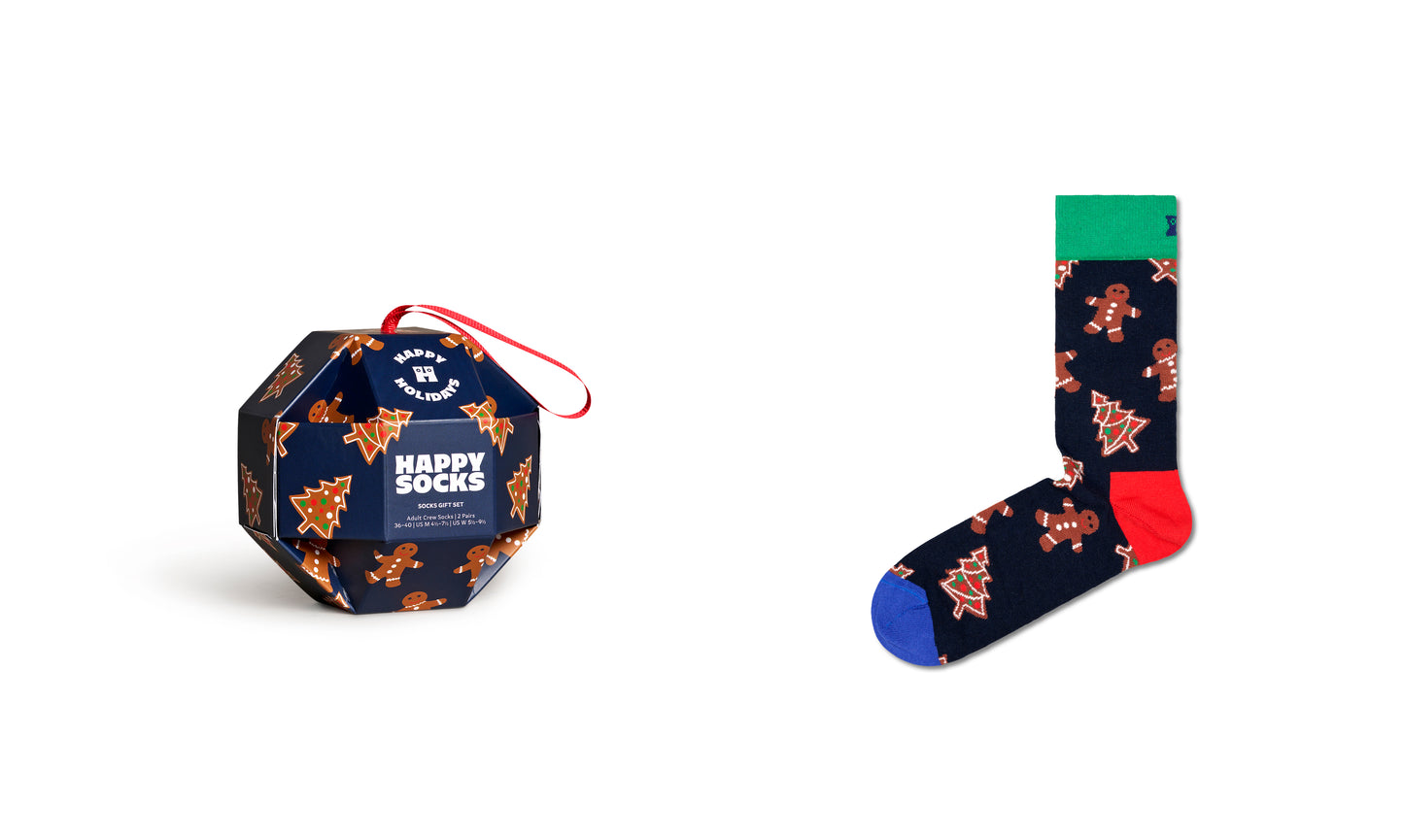 1-Pack Gingerbread Cookies Socks Gift Box