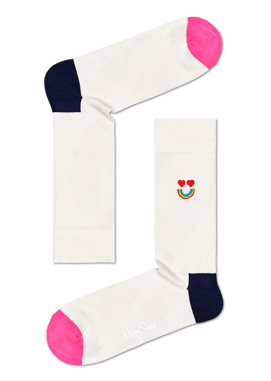 Embroidery Happy Rainbow Sock
