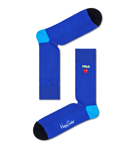 Ribbed Embroidery Yolo Sock