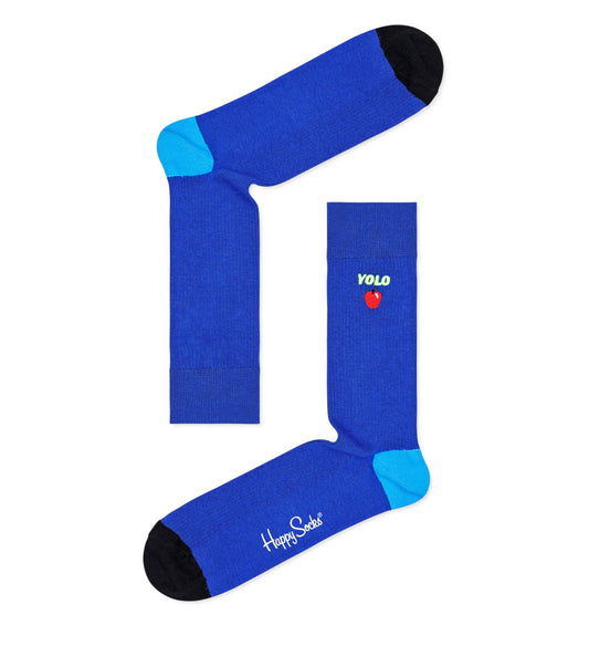 Ribbed Embroidery Yolo Sock