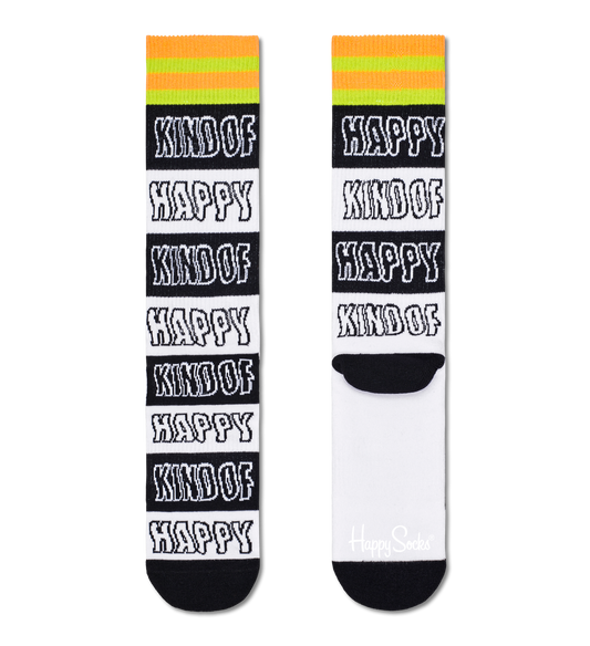 Happy Stripe Crew Sock