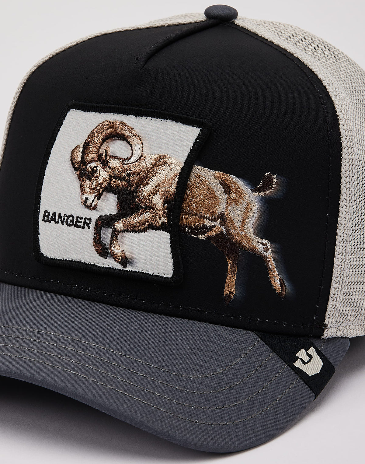 Goorin Bros. Migration Banger Trucker Hat - Black/Grey Ram Snapback