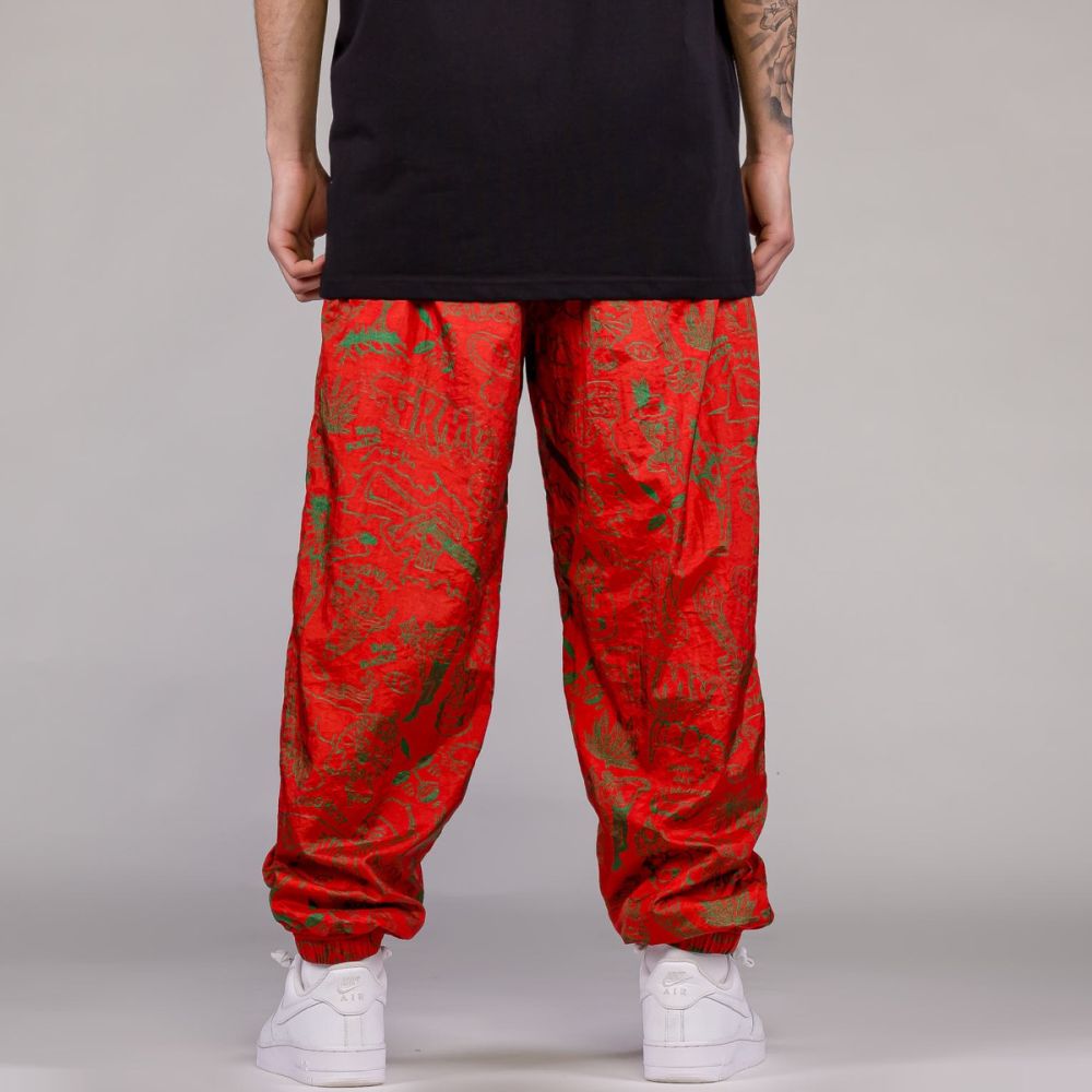 Men The Toughest Satin Track Pants in Red