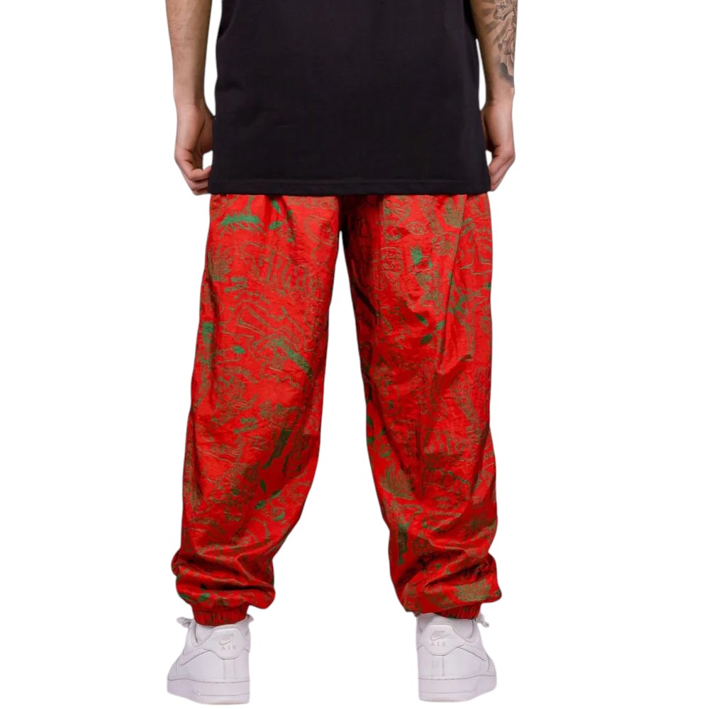 Men The Toughest Satin Track Pants in Red