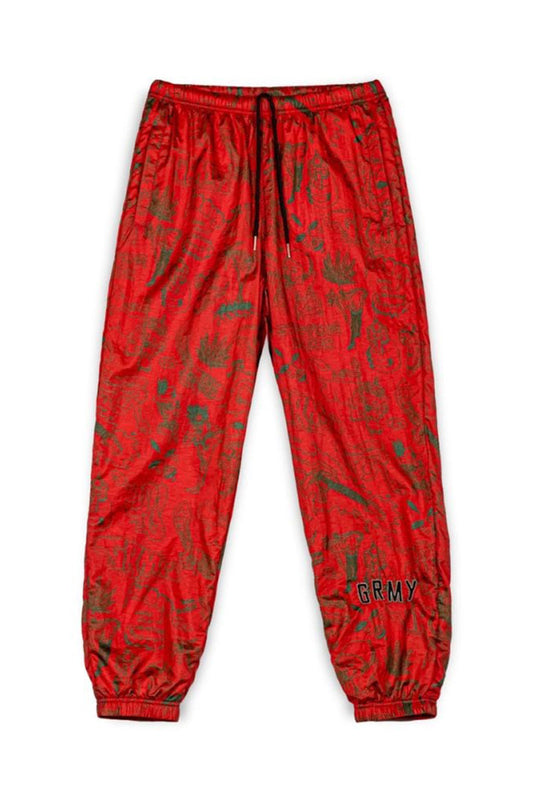 Men The Toughest Satin Track Pants in Red
