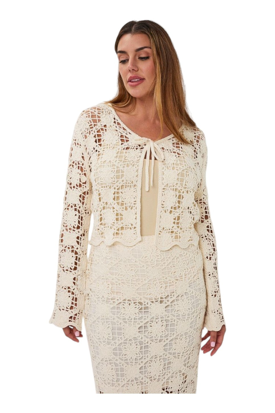 EsQualo CARDIGAN TAPE YARN Natural