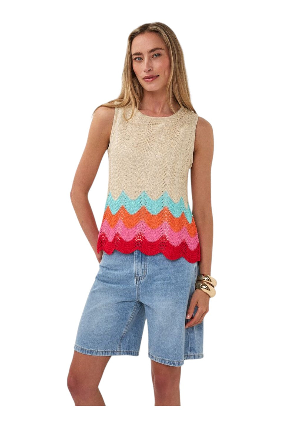 EsQualo TOP ZIG ZAG Multi Color