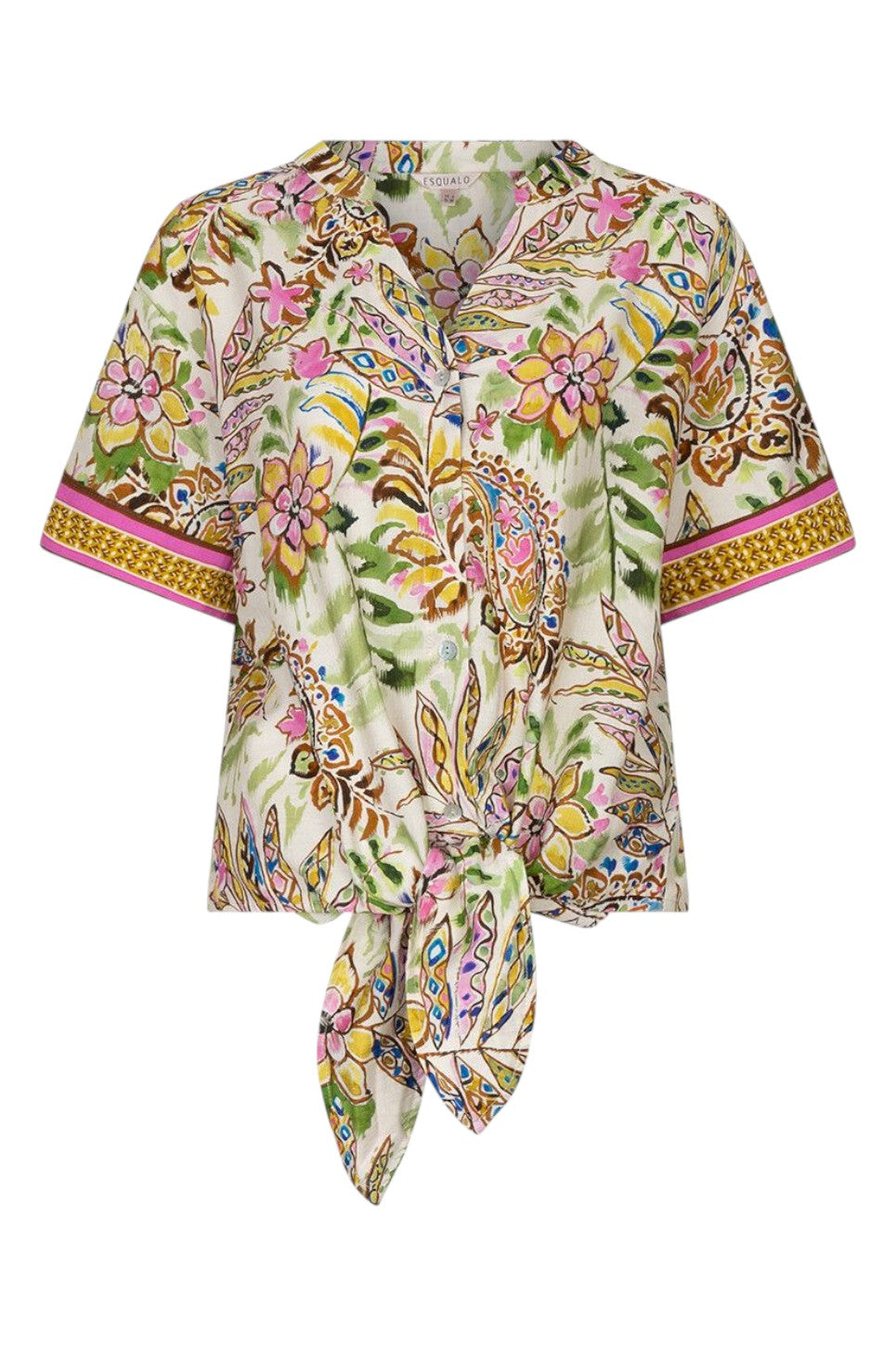 EsQualo BLOUSE KNOT JUNGLE PRINT