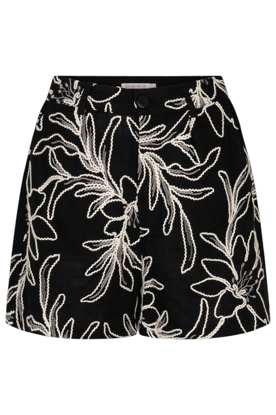EsQualo SHORTS FLOWER Black