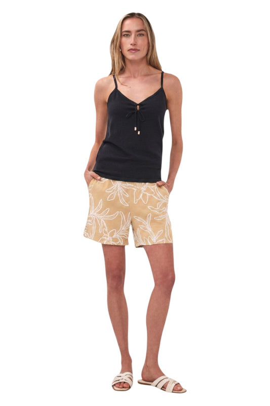 EsQualo SHORTS FLOWER Sand