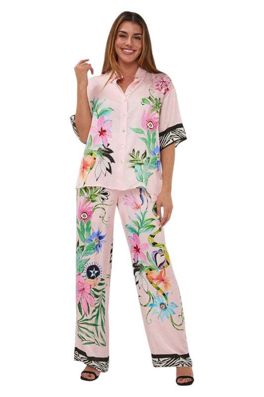 EsQualo BLOUSE SHORT SLEEVE MYSTIC