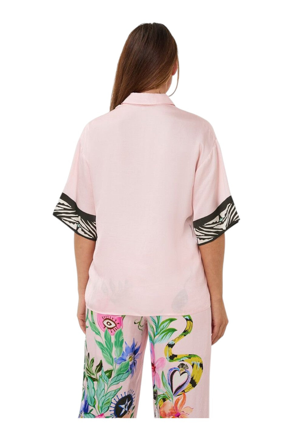 EsQualo BLOUSE SHORT SLEEVE MYSTIC
