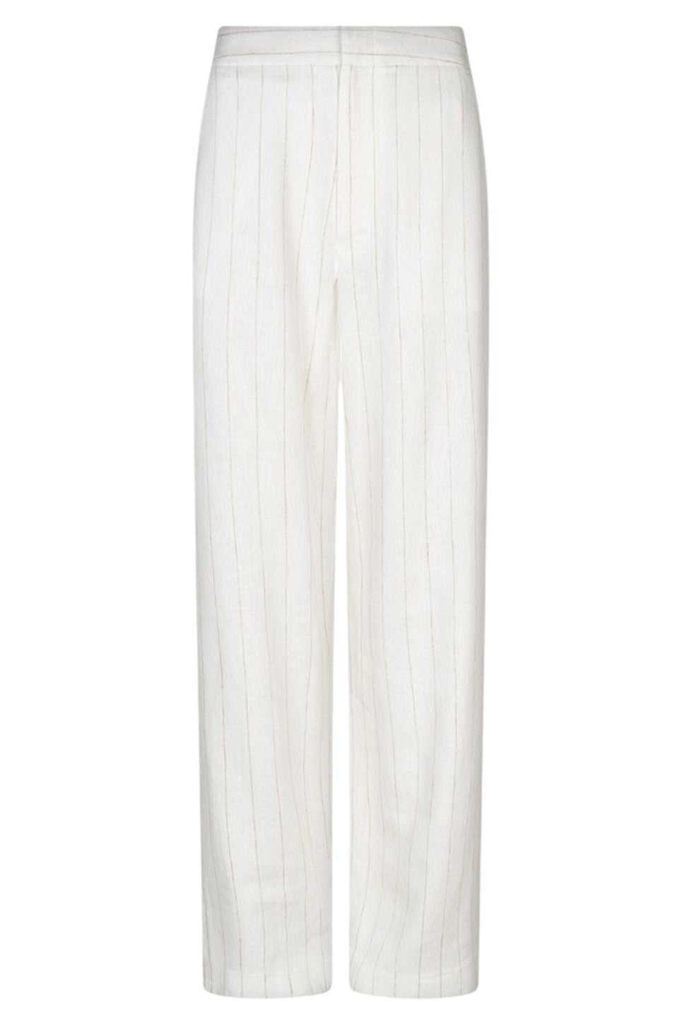EsQualo TROUSERS LINEN STRIPED Off White / Sand