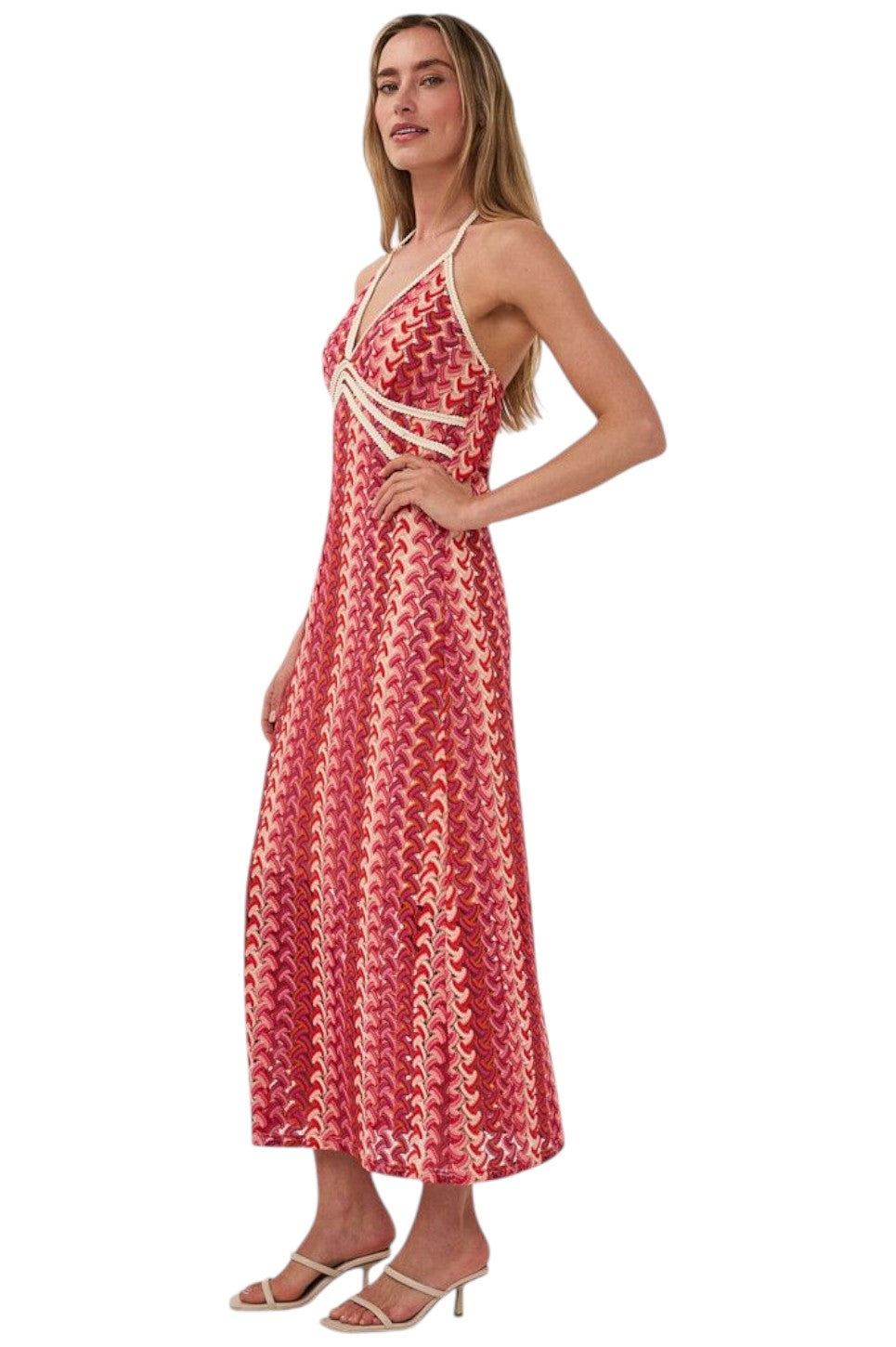 EsQualo DRESS COLORED CROCHET