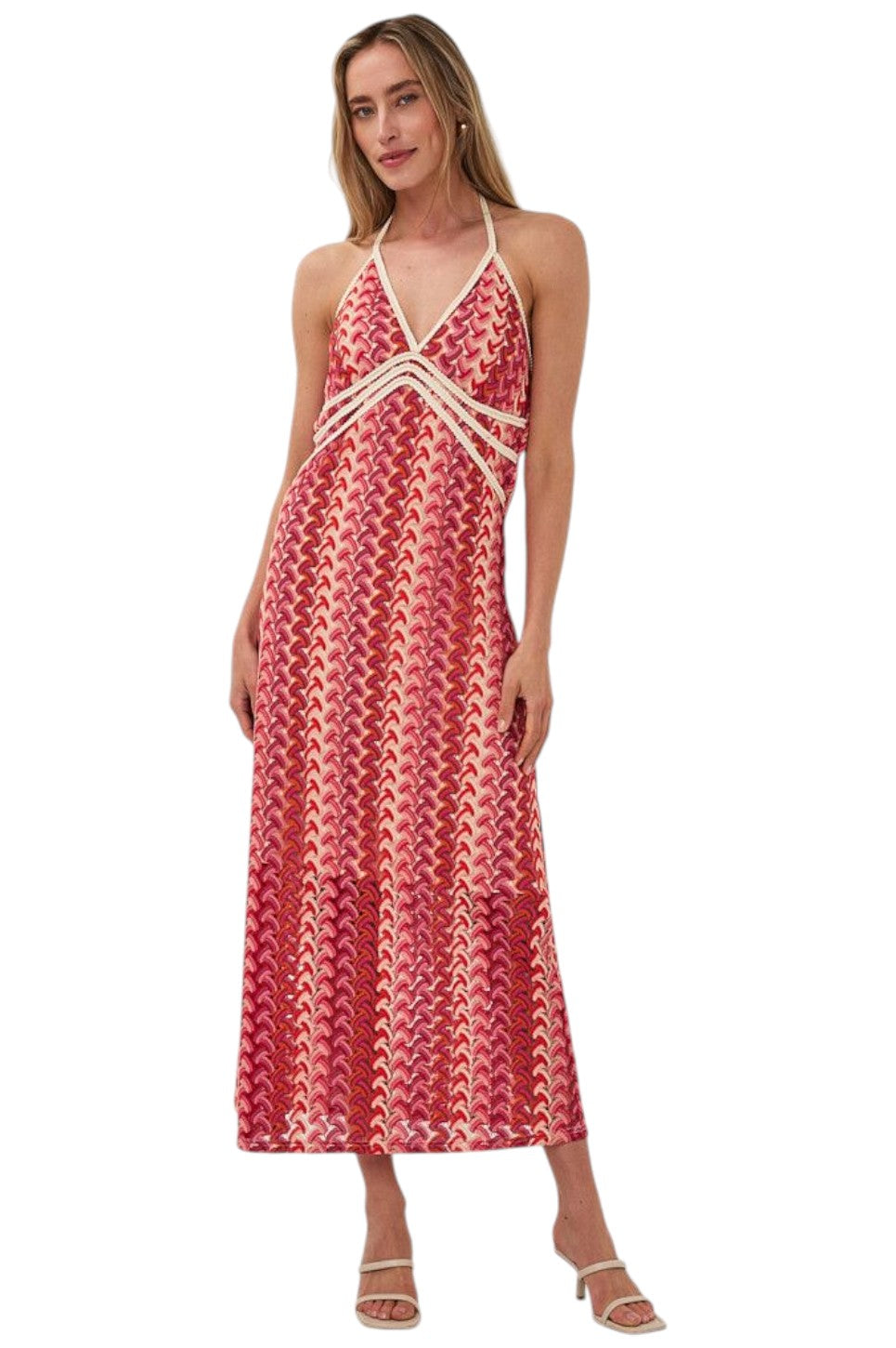 EsQualo DRESS COLORED CROCHET