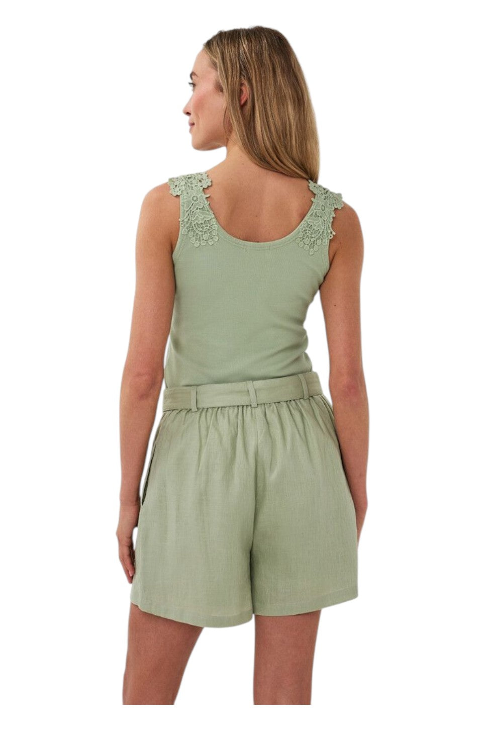 EsQualo SHORTS LINEN Soft Green