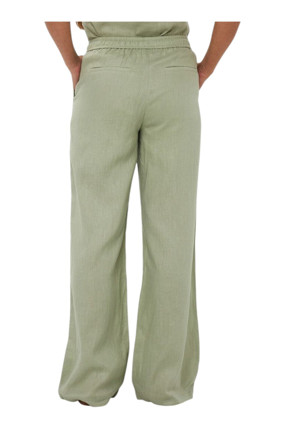 EsQualo TROUSERS LINEN Soft Green