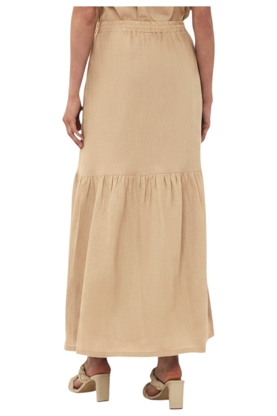 EsQualo SKIRT LONG LINEN Sand