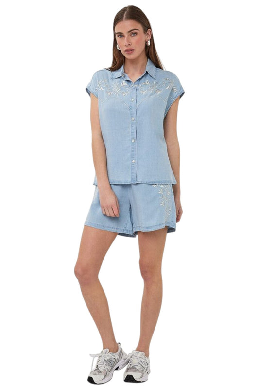 EsQualo SHORTS CHAMBRAY Light Blue