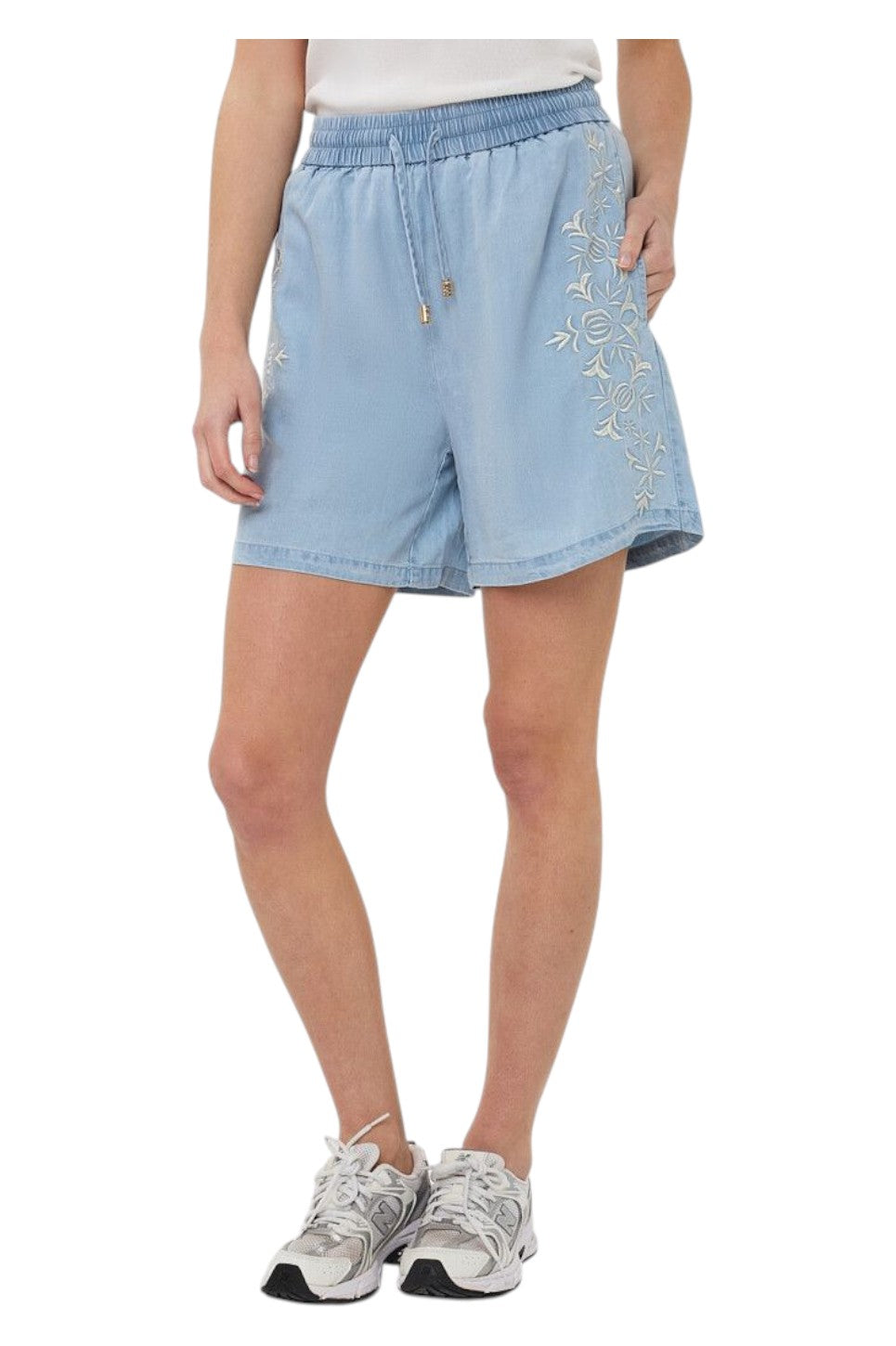 EsQualo SHORTS CHAMBRAY Light Blue