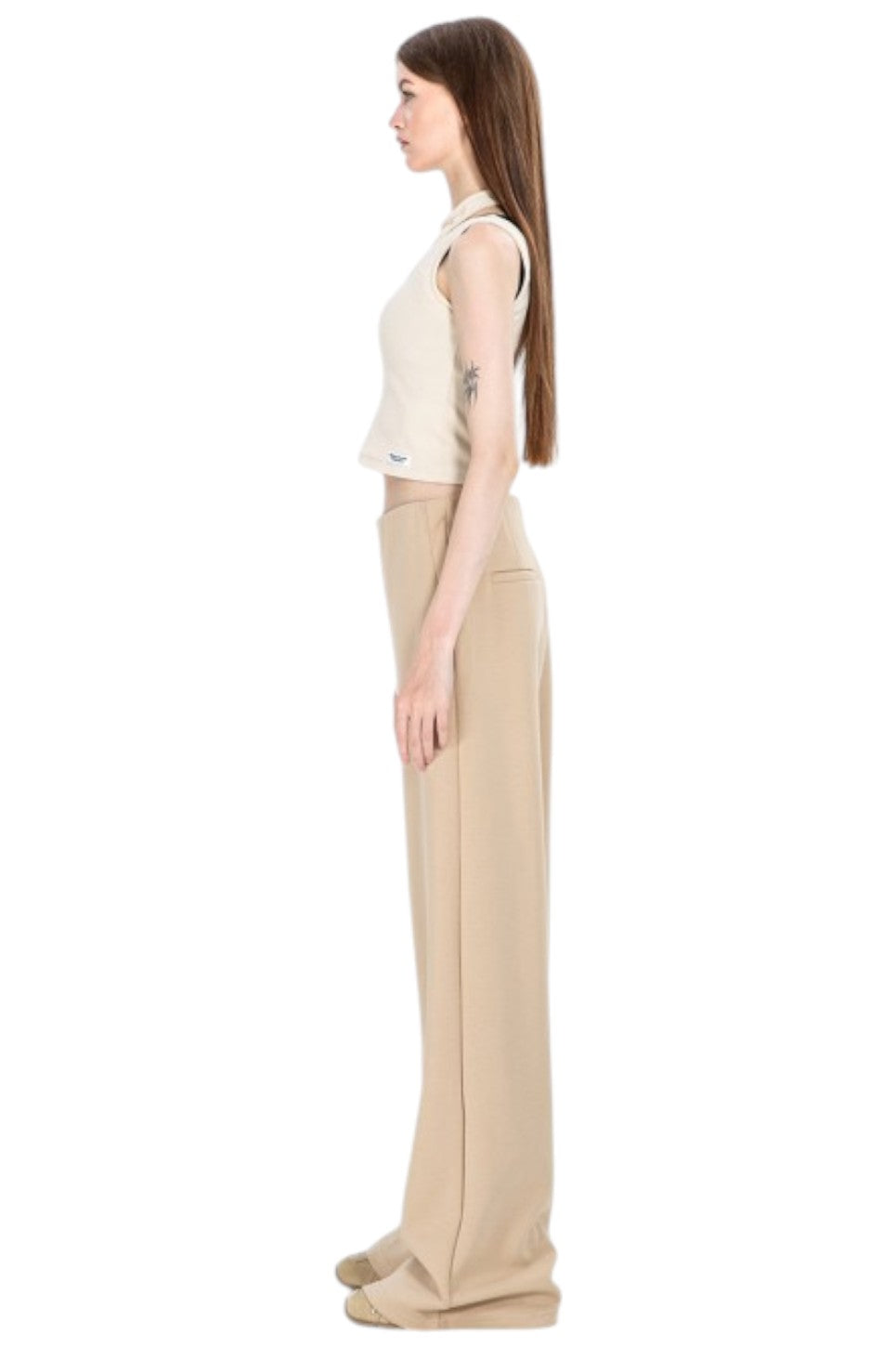 MWM Black Palazzo Pants Roma Knit Elastic Waist