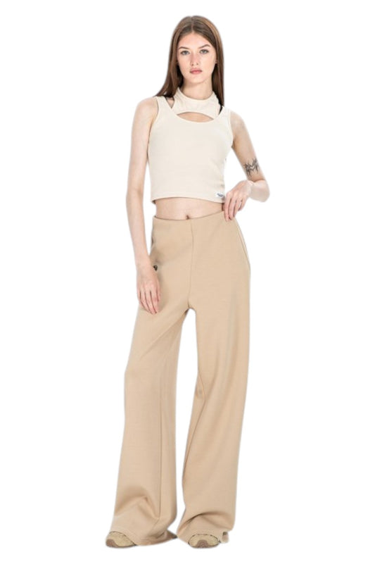 MWM Black Palazzo Pants Roma Knit Elastic Waist