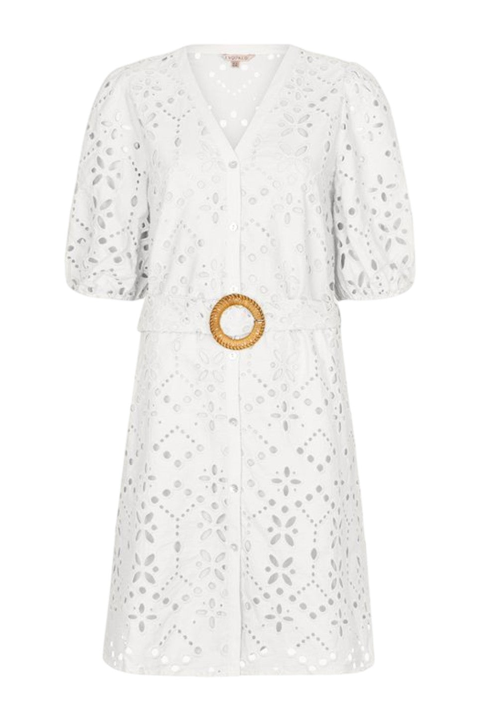 EsQualo Dress Broderie Anglaise Off White