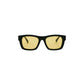 FUTURE, Oval contoured rectangular sunglasses for women and men yellow lens UV400 protection