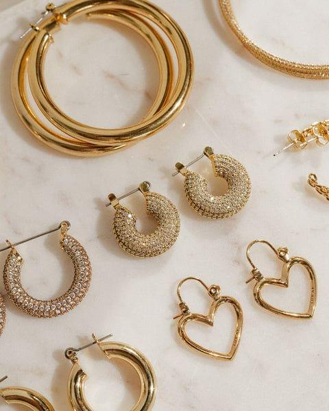 Pave Mini Donuts Hoops-Gold