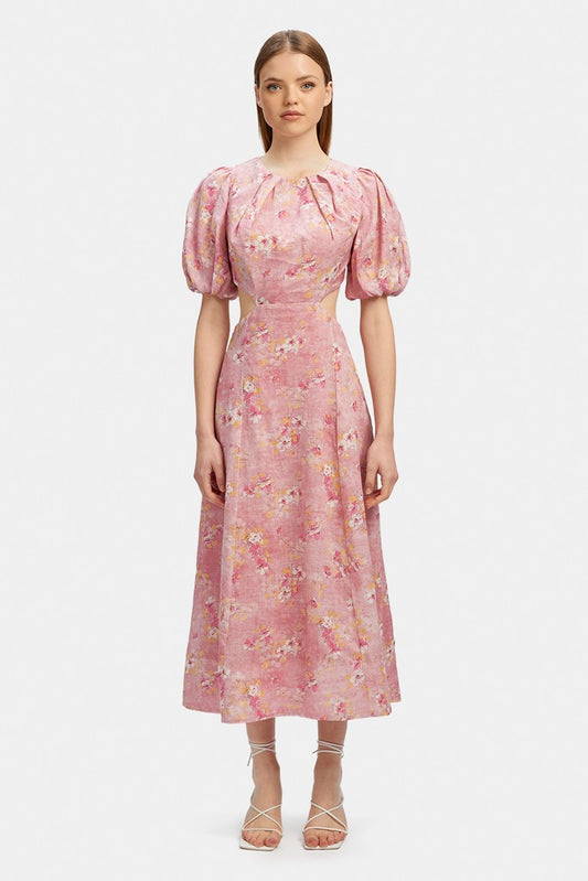 Malina Floral Midi  Dress