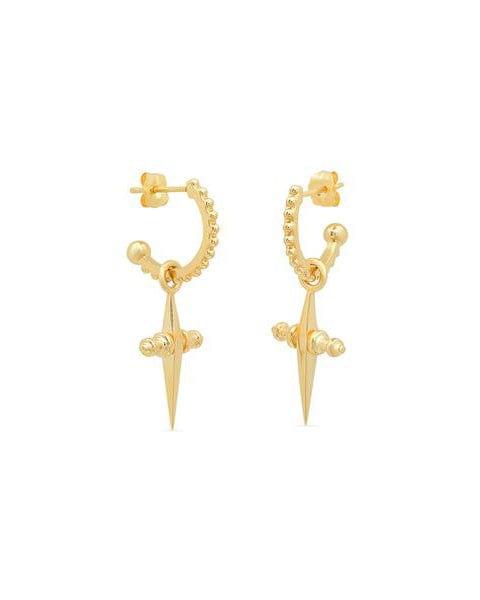 Mini Cross Hoops-Gold