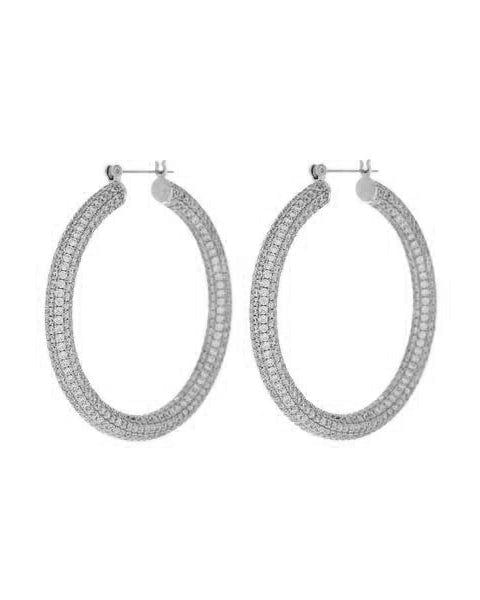 Pave Amalfi Hoops-Silver