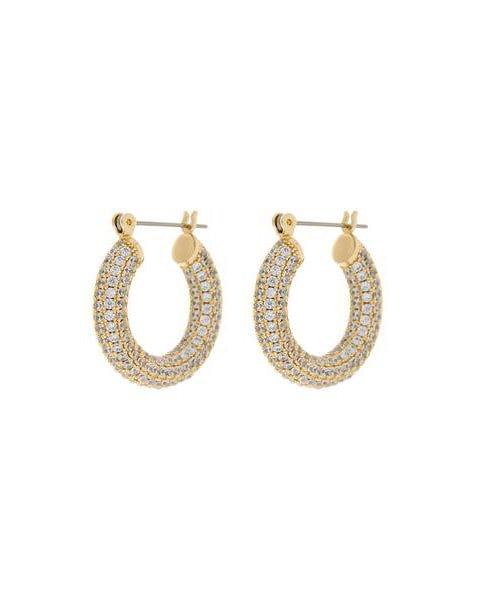 Pave Baby Amalfi Hoops-Gold