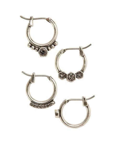 Full Bloom Hoop Earring Set-Silver