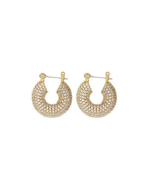 Pave Mini Donuts Hoops-Gold