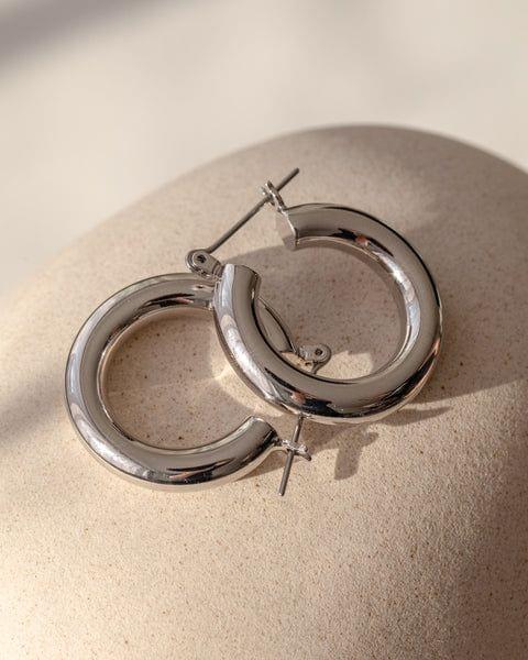 Baby Amalfi Tube Hoops-Silver