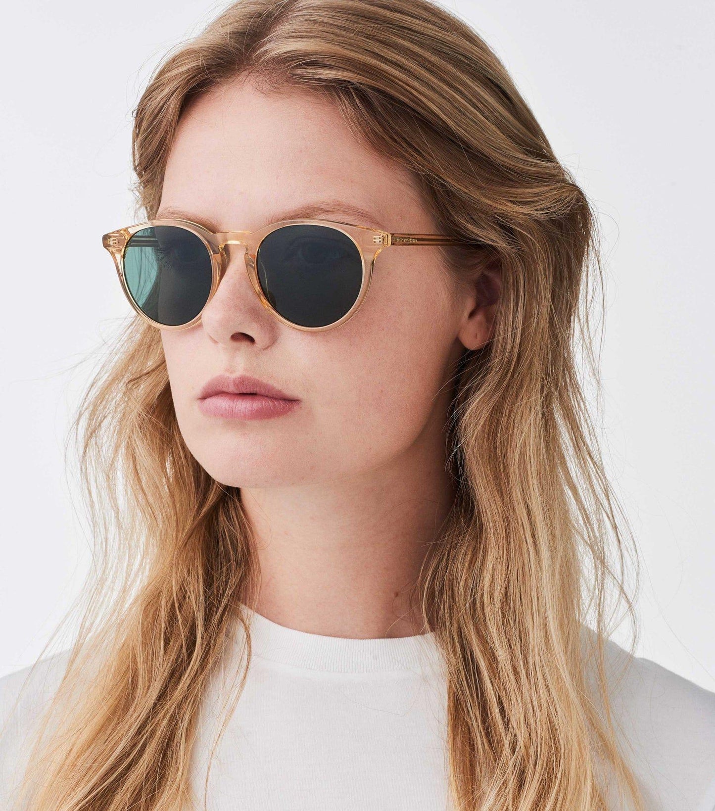 New-depp, Round sunglasses for men and women green lens UV400 protection