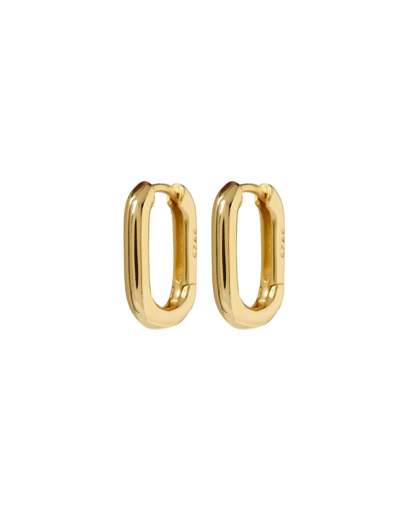 Chain Link Huggies- Gold