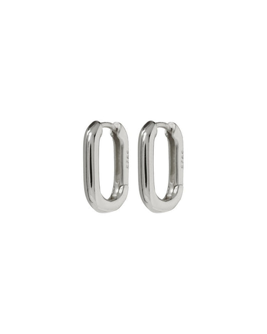 Chain Link Huggies- Silver