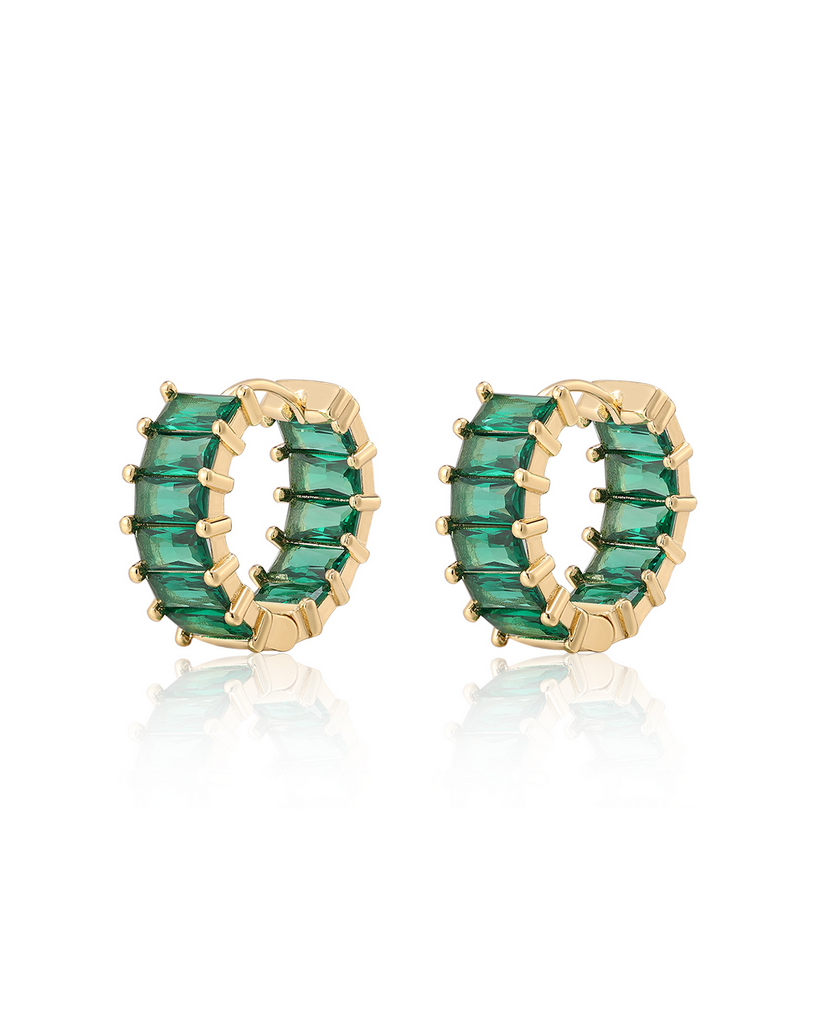 Emerald Ballier Huggies- Green Emerald- Gold
