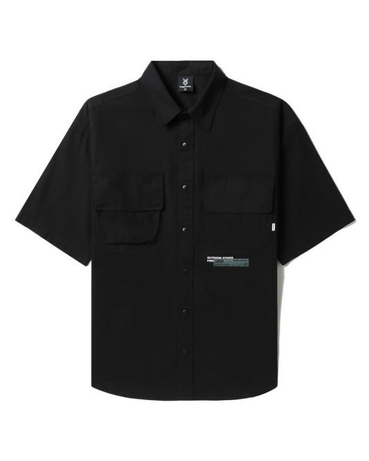Men's - Pocketed Short Sleeve Shirt in Black
