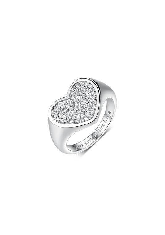 Heart Shaped Ring - Silver R102