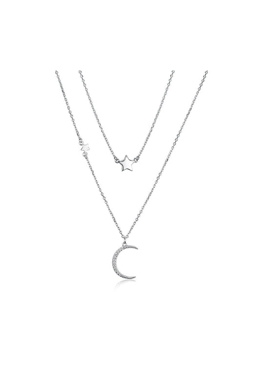 Moon & stars double necklace
